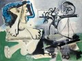 Akt Assis et joueur Flöte 1967 Kubismus Pablo Picasso